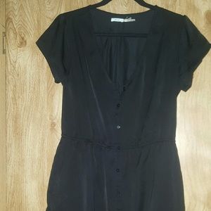 Black button up dress